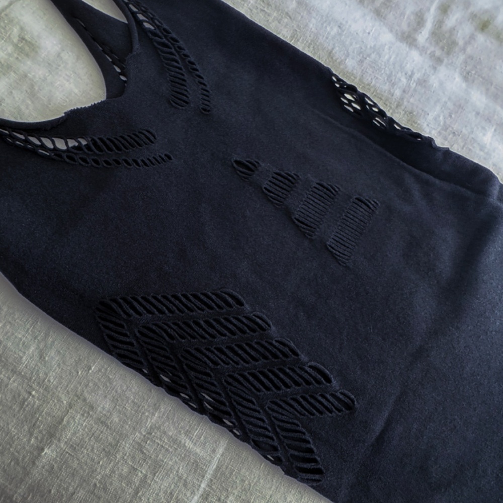 THE KRIPT Black stretch Mini dress One Size - Picture 4 of 4